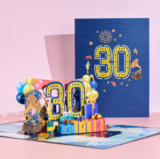 3D Pop Up Karte "Happy Birthday 30 Jahre"