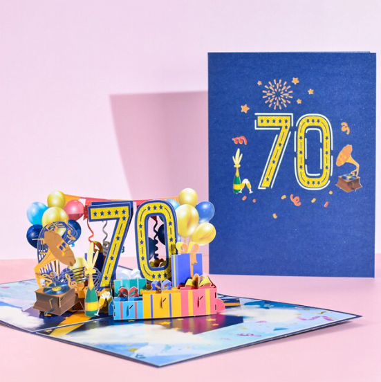 3D Pop Up Karte "Happy Birthday 70 Jahre"
