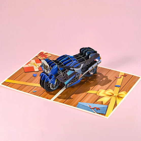 3D Pop Up Karte "Motorrad"